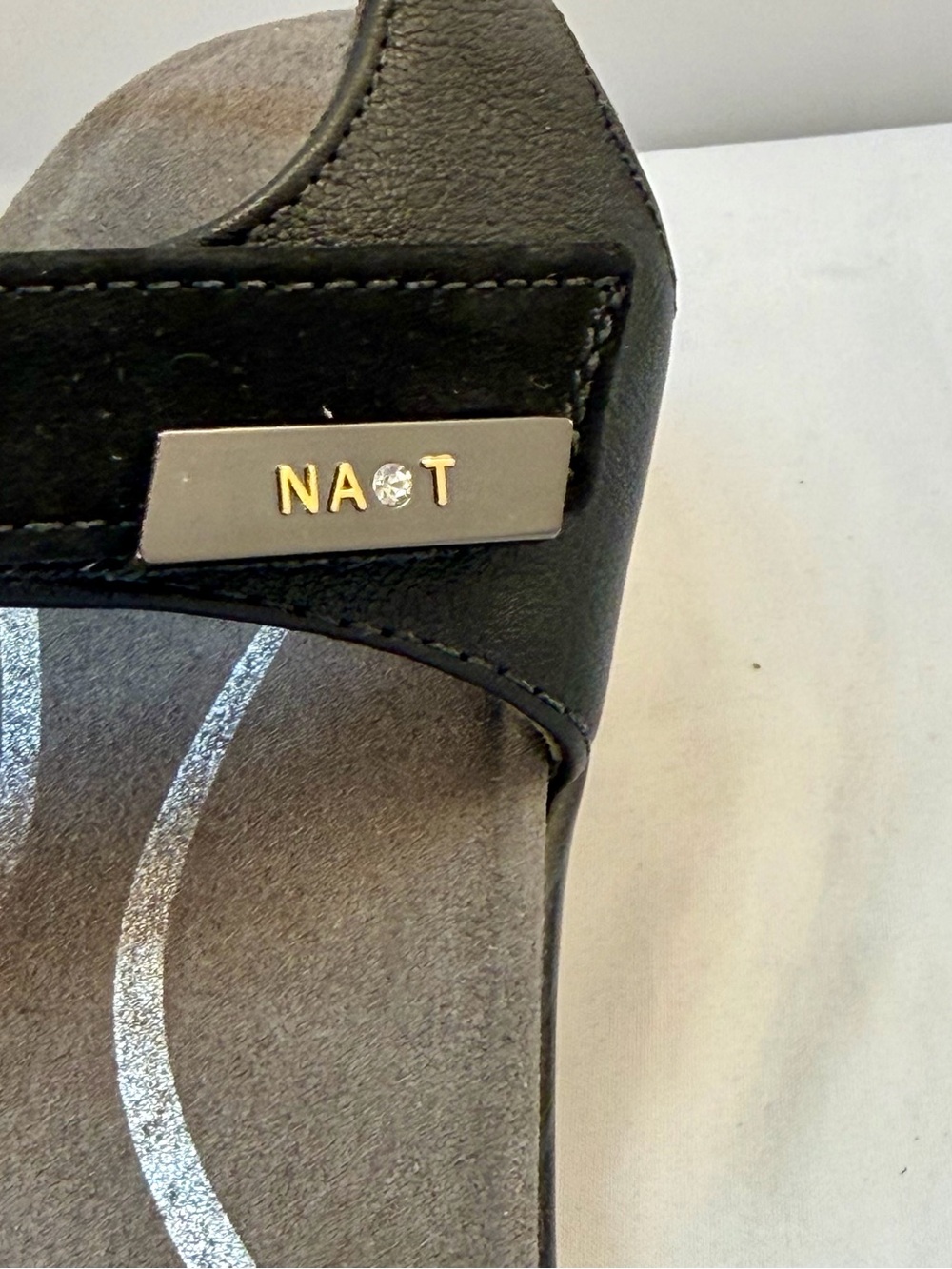 Naot Black Leather  and Suede Two-Strap Comfort Sandals - Picture 15 of 15